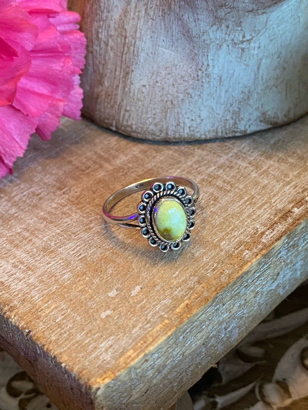 Palomino Turquoise southwestern rodeo 925 sterling silver ring size 9